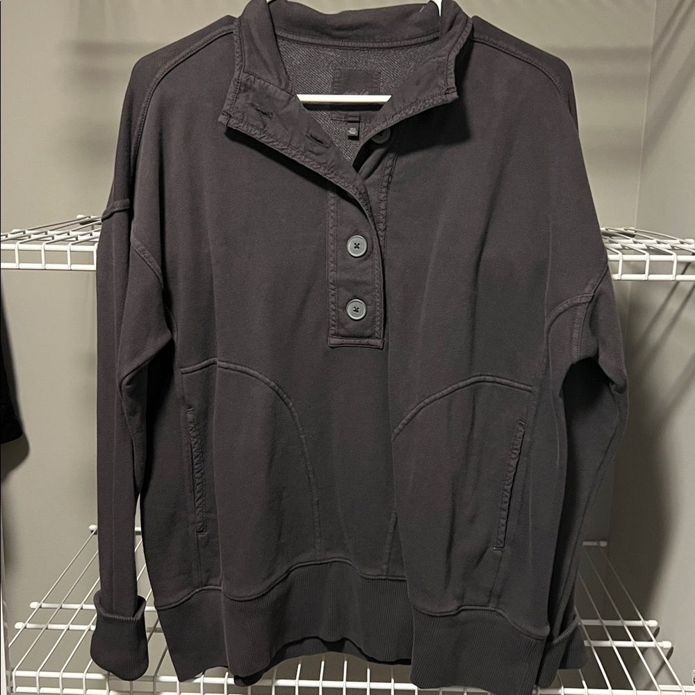 NWOT * Aerie Charcoal Button-Up sweatshirt Size XS
